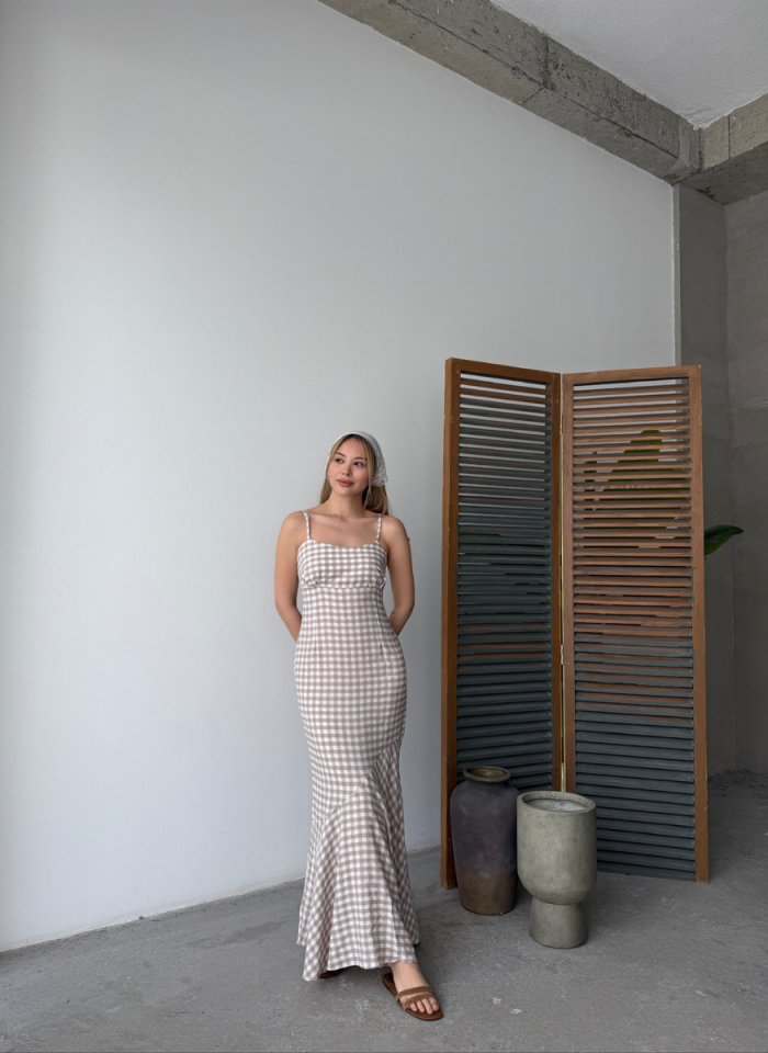 BEJ EKOSELİ ELBİSE