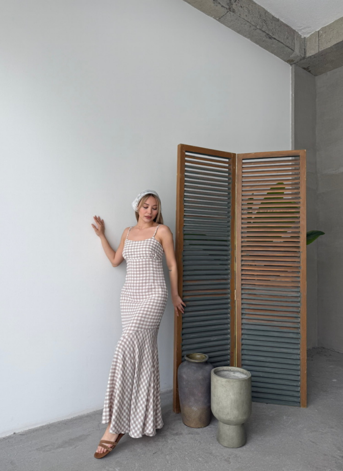 BEJ EKOSELİ ELBİSE