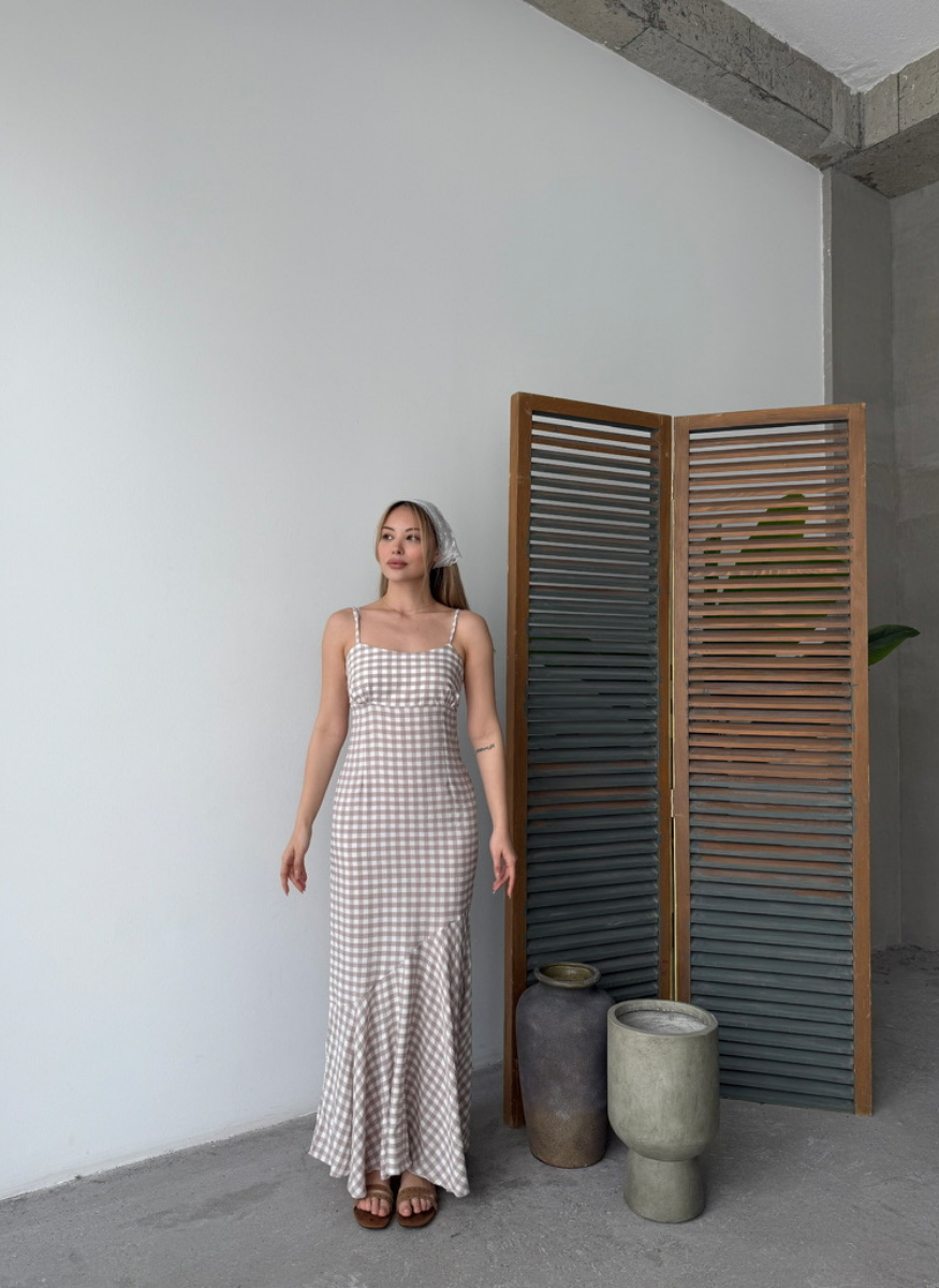 BEJ EKOSELİ ELBİSE