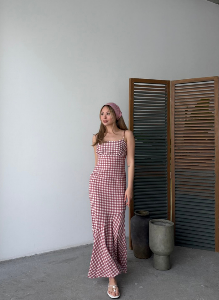 PEMBE EKOSELİ ELBİSE