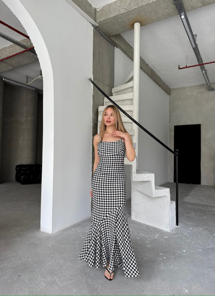 SİYAH EKOSELİ ELBİSE