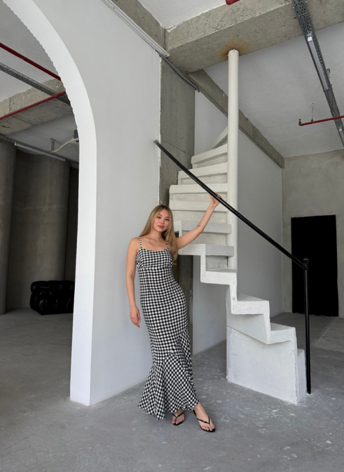 SİYAH EKOSELİ ELBİSE