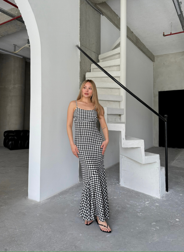 SİYAH EKOSELİ ELBİSE