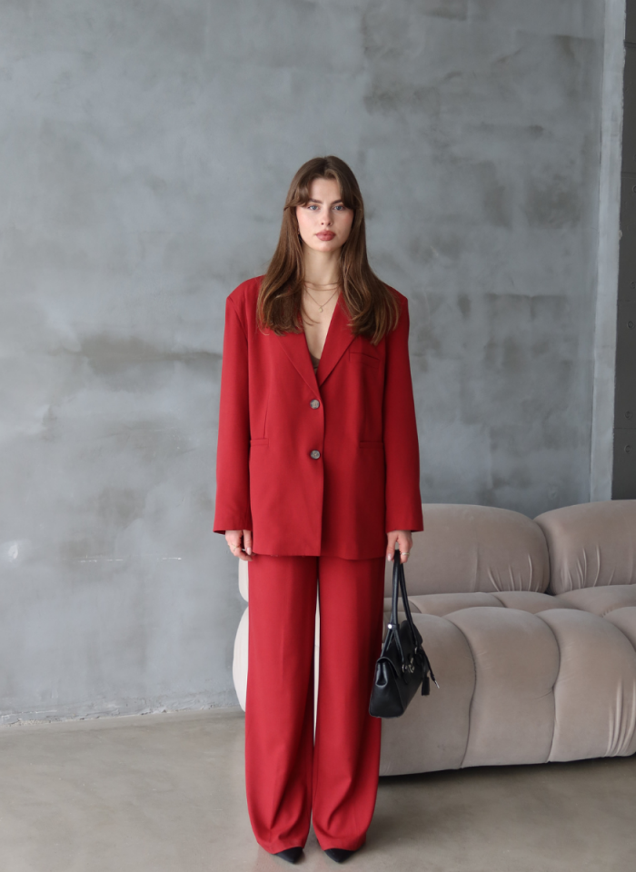 KIRMIZI PALAZZO PANTOLON