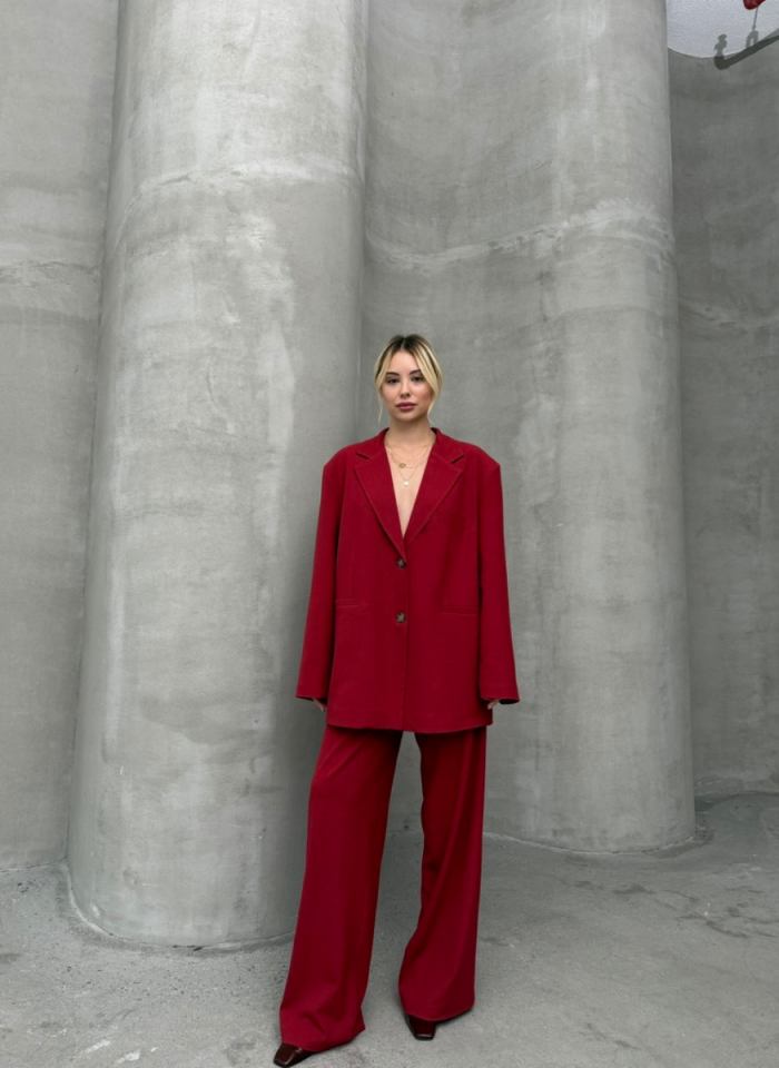 KIRMIZI OVERSİZE CEKET