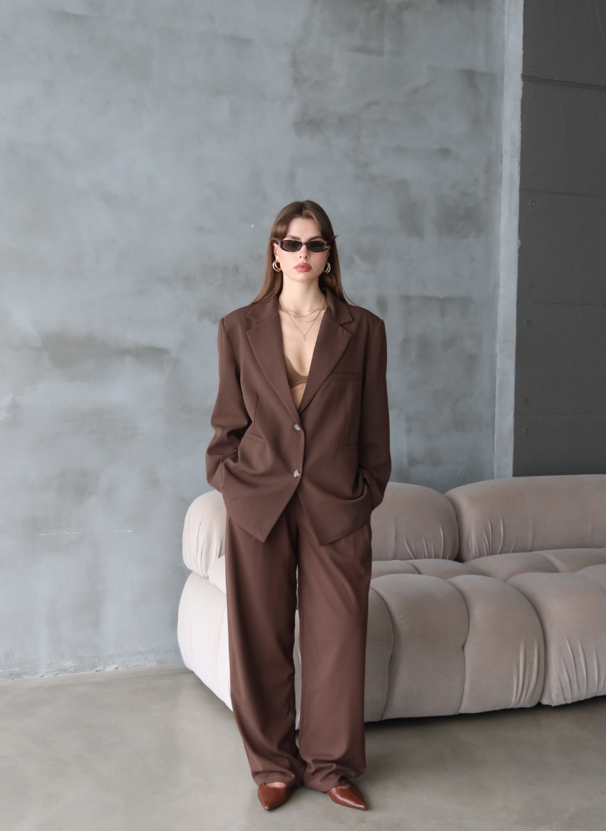 KAHVE PALAZZO PANTOLON