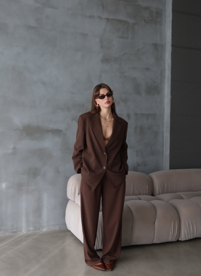 KAHVE PALAZZO PANTOLON