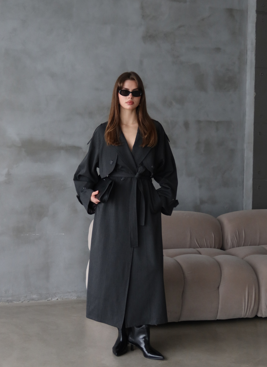 ANTRASİT OVERSIZE TRENÇKOT