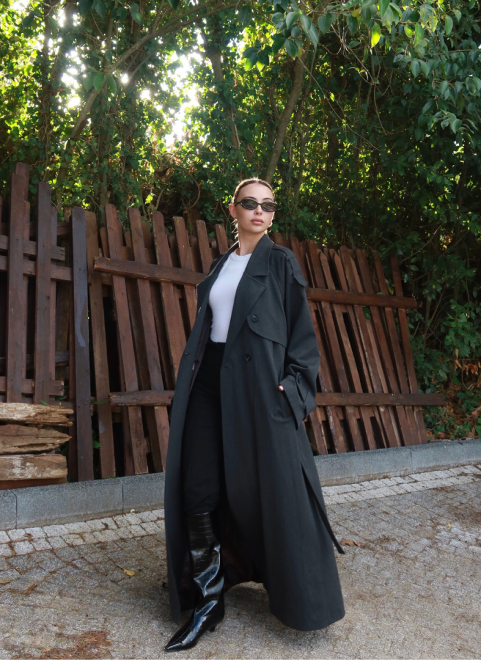 ANTRASİT OVERSIZE TRENÇKOT
