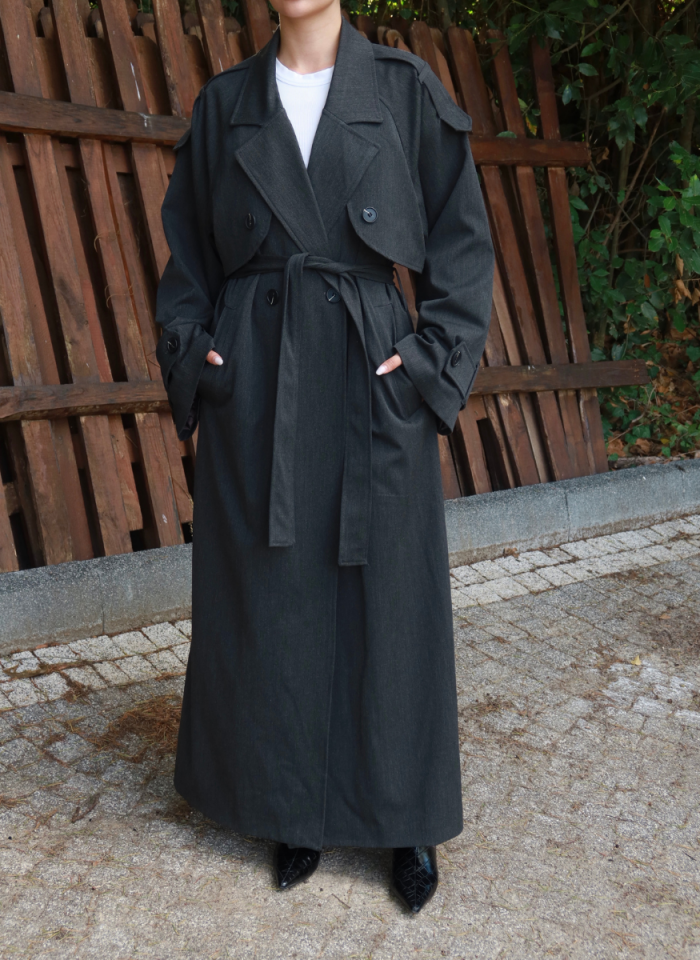 ANTRASİT OVERSIZE TRENÇKOT