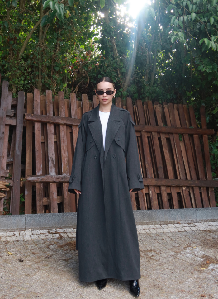 ANTRASİT OVERSIZE TRENÇKOT