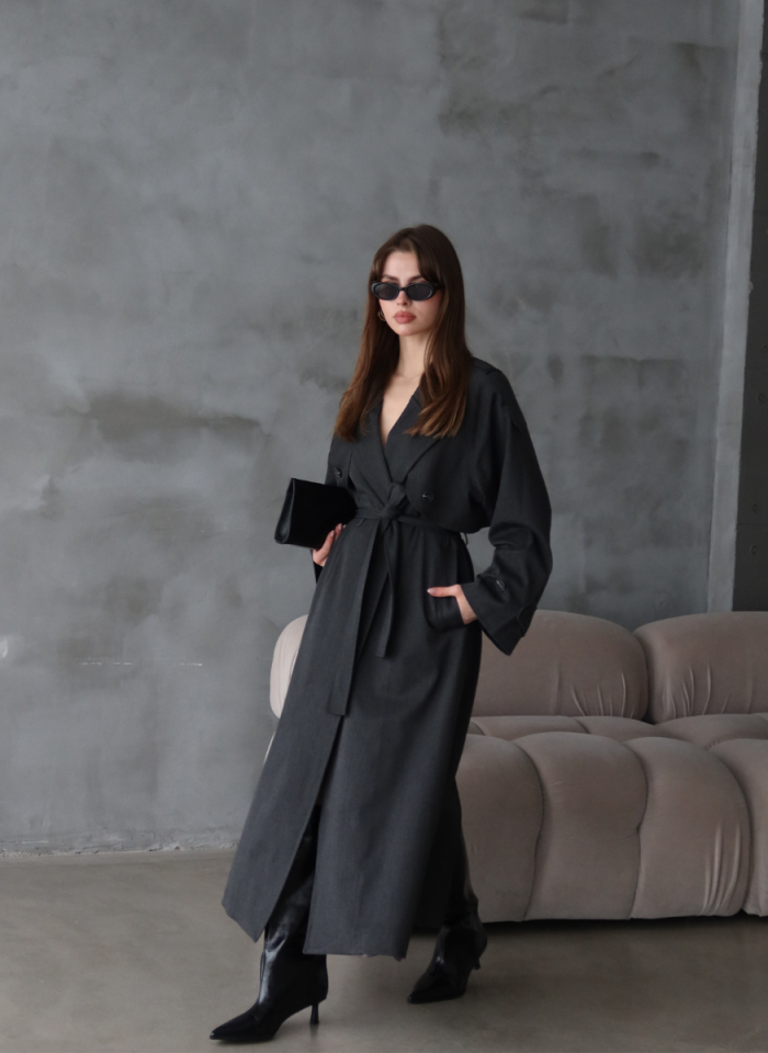 ANTRASİT OVERSIZE TRENÇKOT
