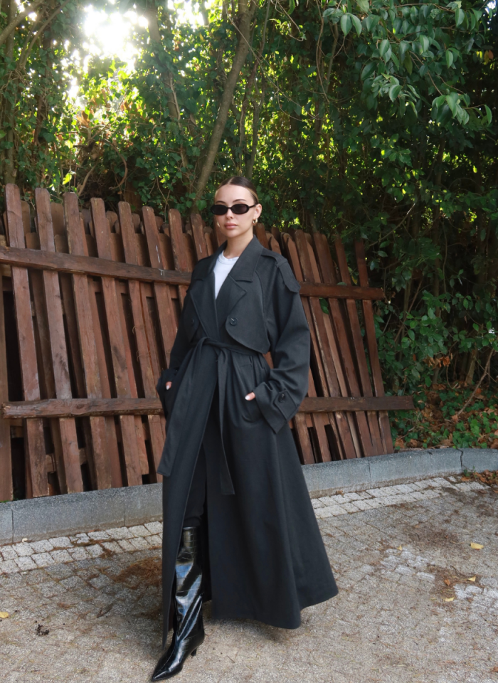 ANTRASİT OVERSIZE TRENÇKOT