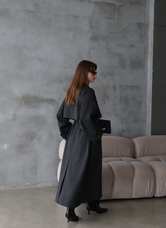 ANTRASİT OVERSIZE TRENÇKOT