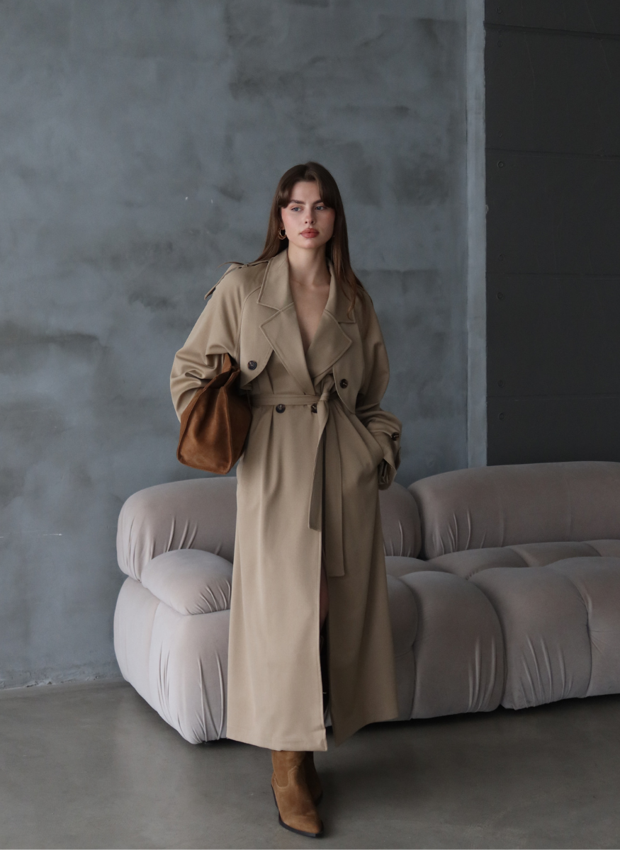 CAMEL OVERSIZE TRENÇKOT