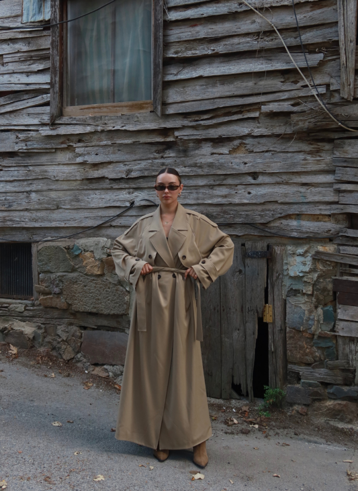 CAMEL OVERSIZE TRENÇKOT