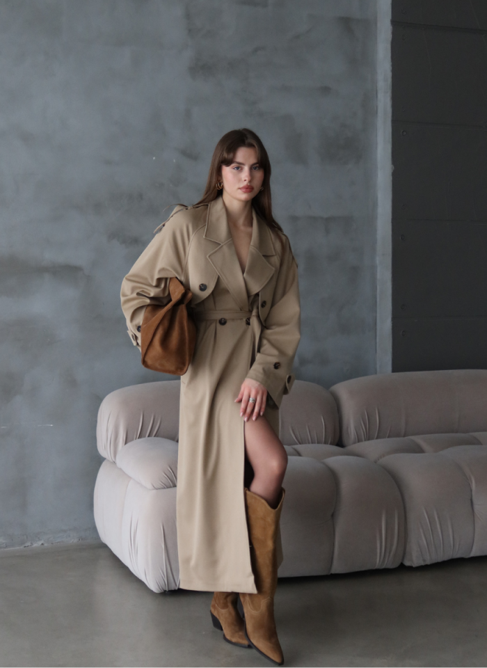 CAMEL OVERSIZE TRENÇKOT