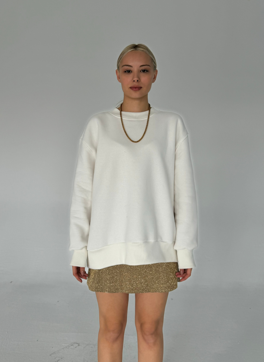BEYAZ OVERSİZE SWEATSHİRT