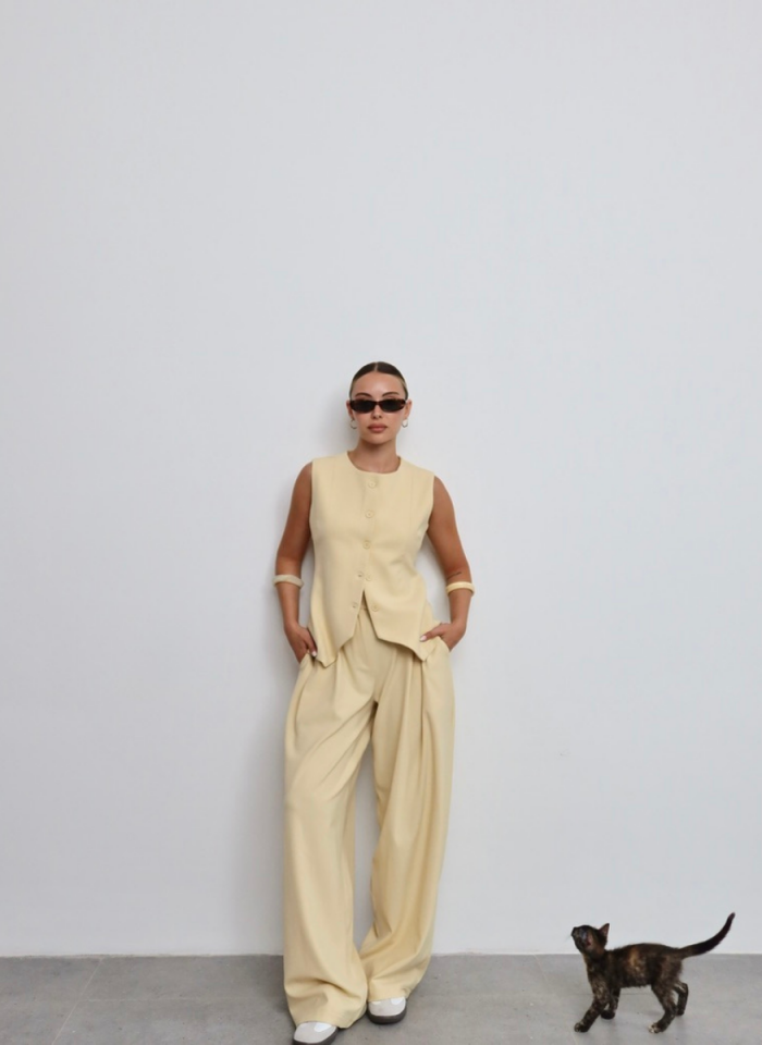 SARI MASKÜLEN PANTOLON