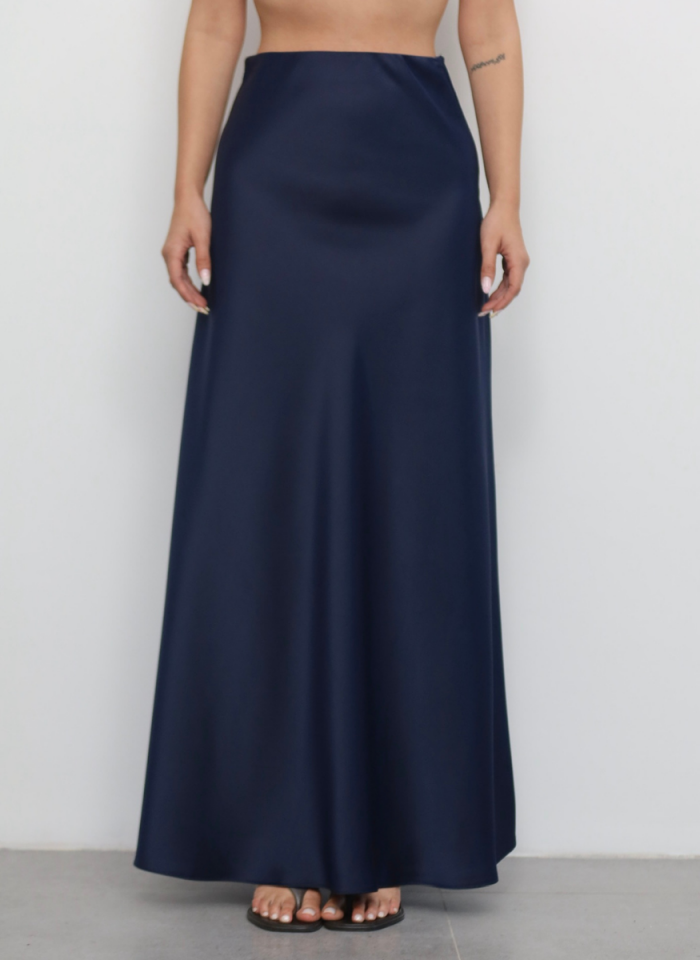 LACİVERT SATEN ETEK