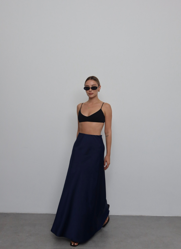 LACİVERT SATEN ETEK