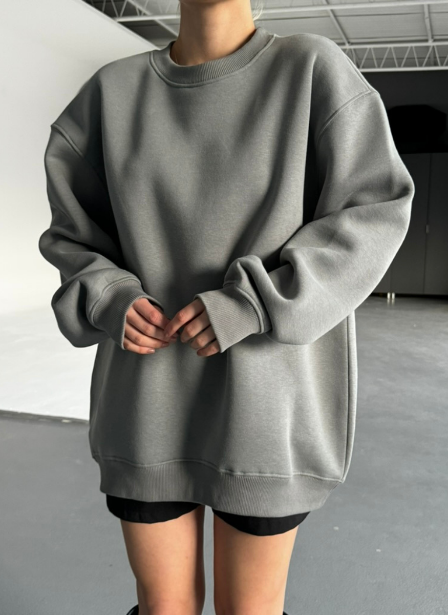 GRİ OVERSİZE SWEATSHİRT