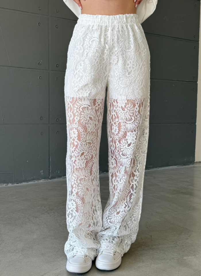 BEYAZ DANTEL PANTOLON