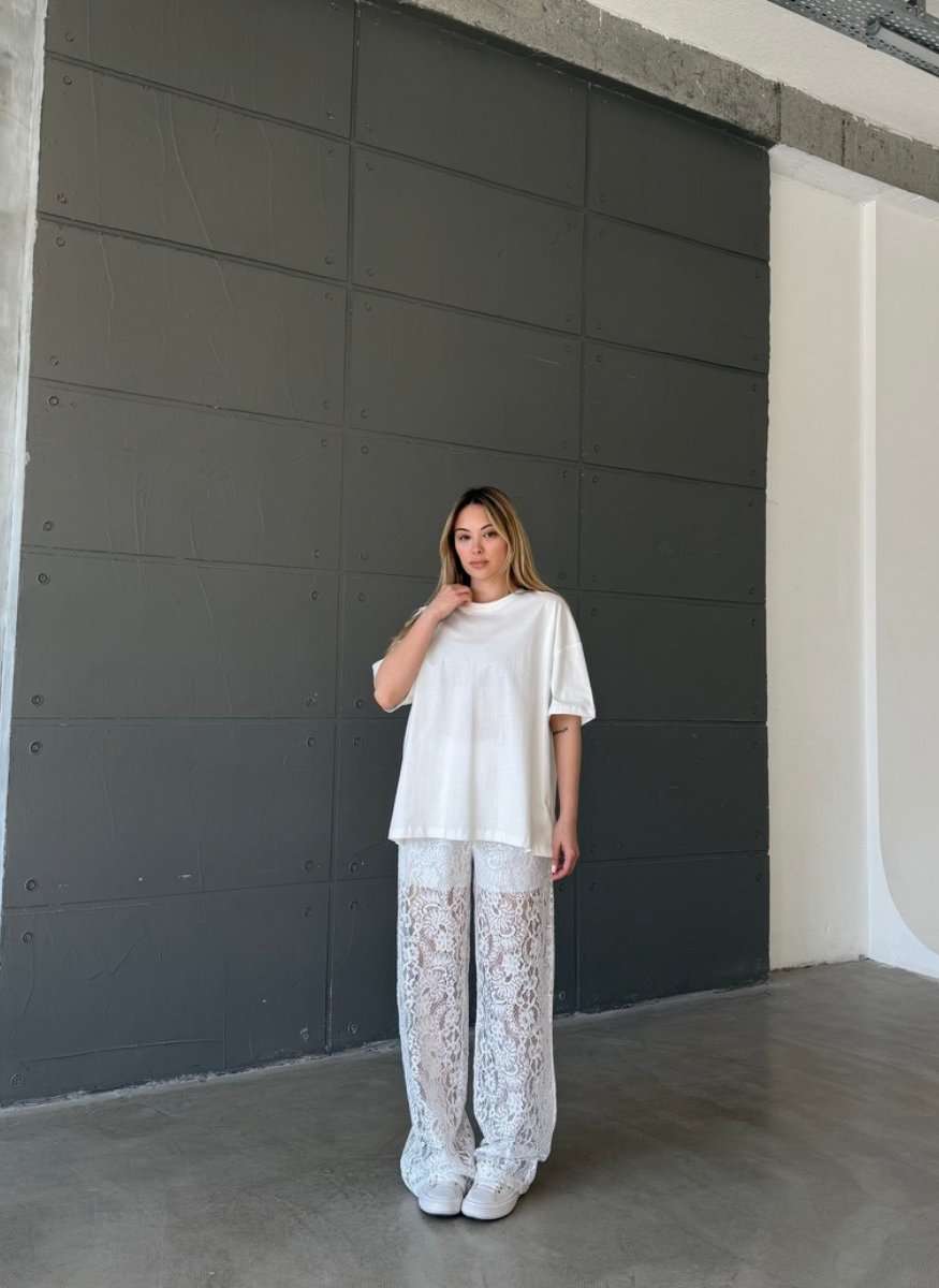 BEYAZ DANTEL PANTOLON