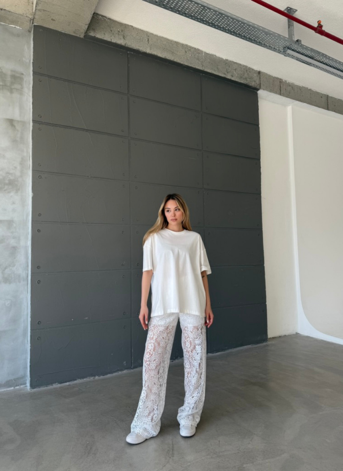 BEYAZ DANTEL PANTOLON