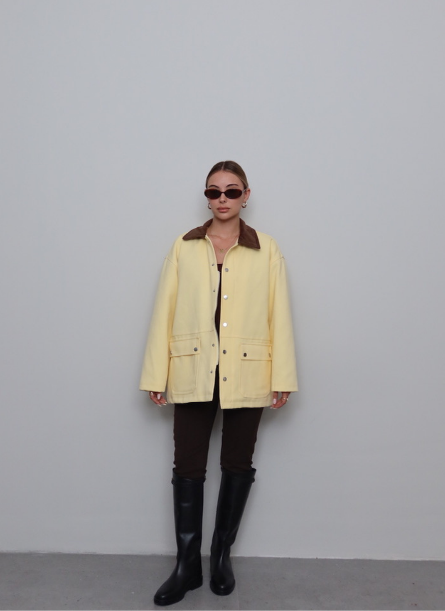 SARI GABARDİN CEKET