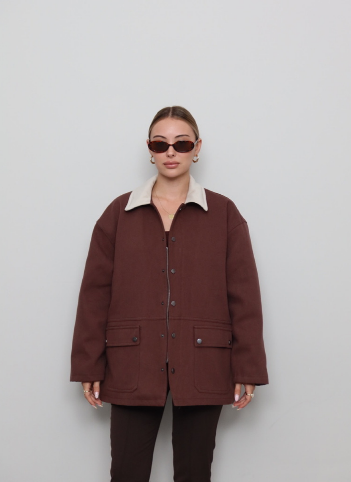 KAHVE GABARDİN CEKET