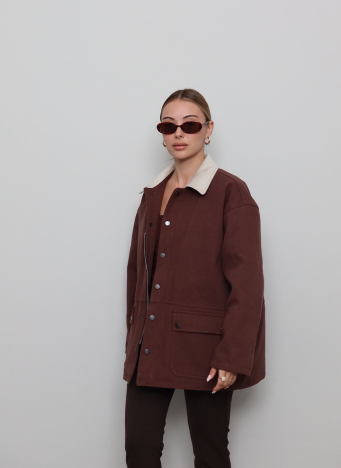 KAHVE GABARDİN CEKET