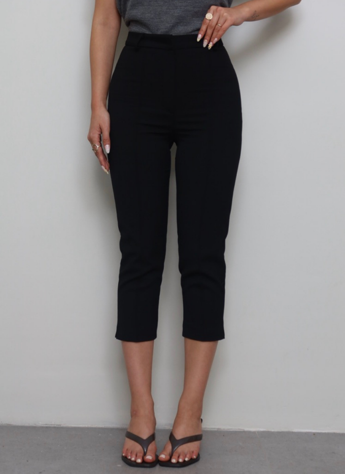 SİYAH ÇIMALI KAPRİ PANTOLON