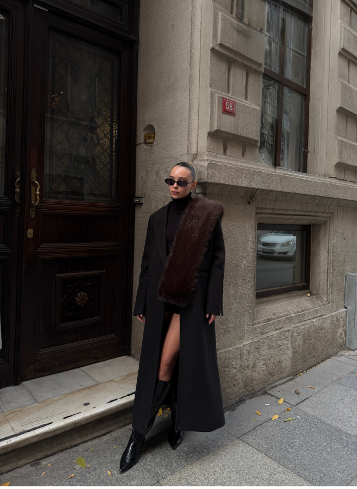 SİYAH FERMUARLI KAŞE KABAN