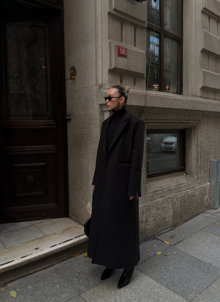 SİYAH FERMUARLI KAŞE KABAN