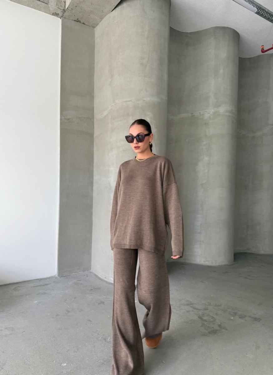 KAHVE BİSİKLET YAKA TRİKO TAKIM