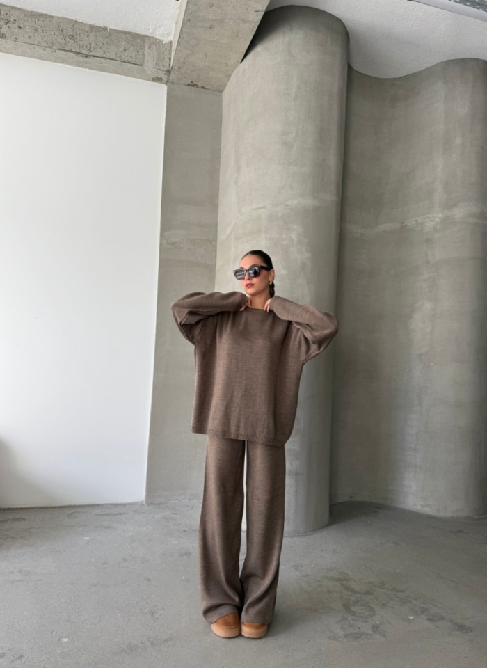 KAHVE BİSİKLET YAKA TRİKO TAKIM