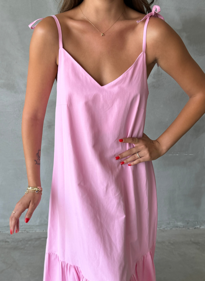 LOWELY PEMBE ASKILI ELBİSE