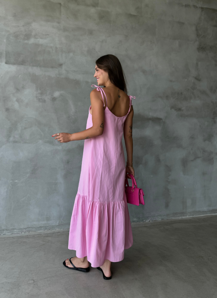 LOWELY PEMBE ASKILI ELBİSE
