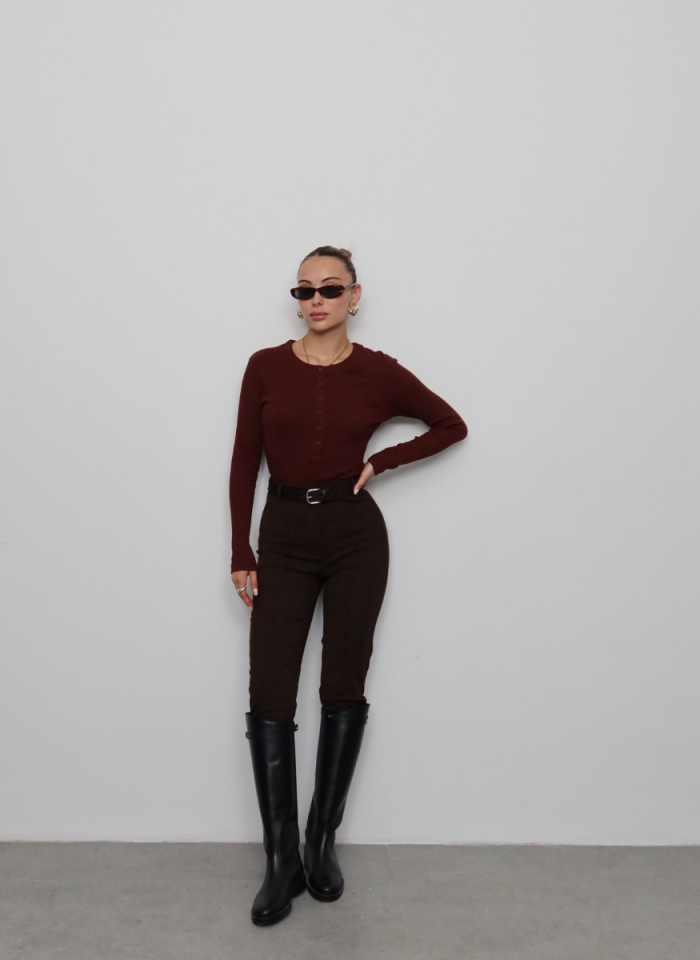 KAHVE KAŞKORSE BLUZ