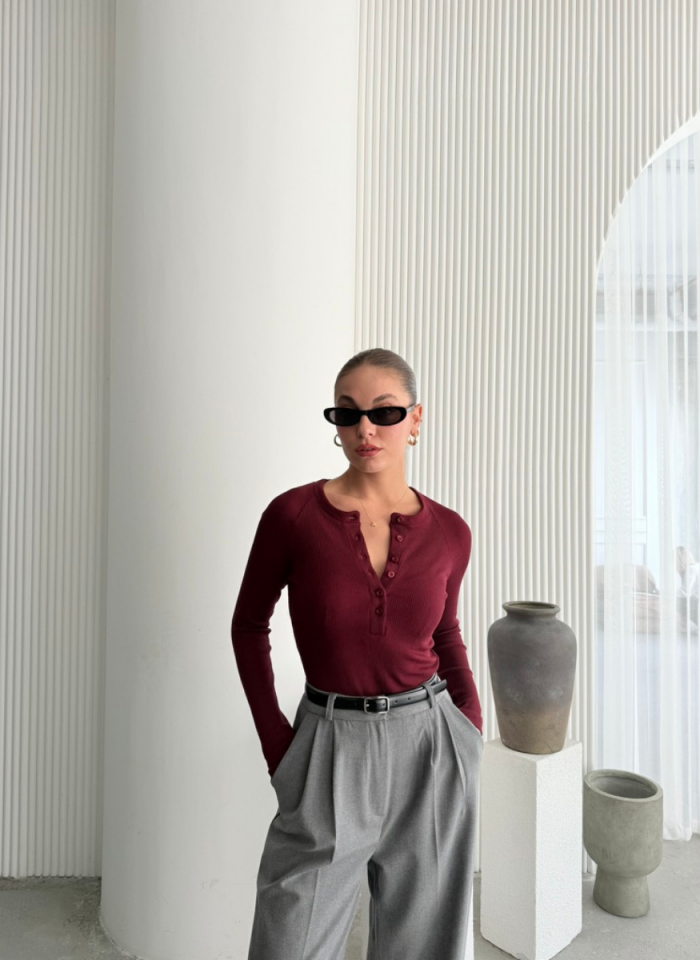 BORDO KAŞKORSE BLUZ