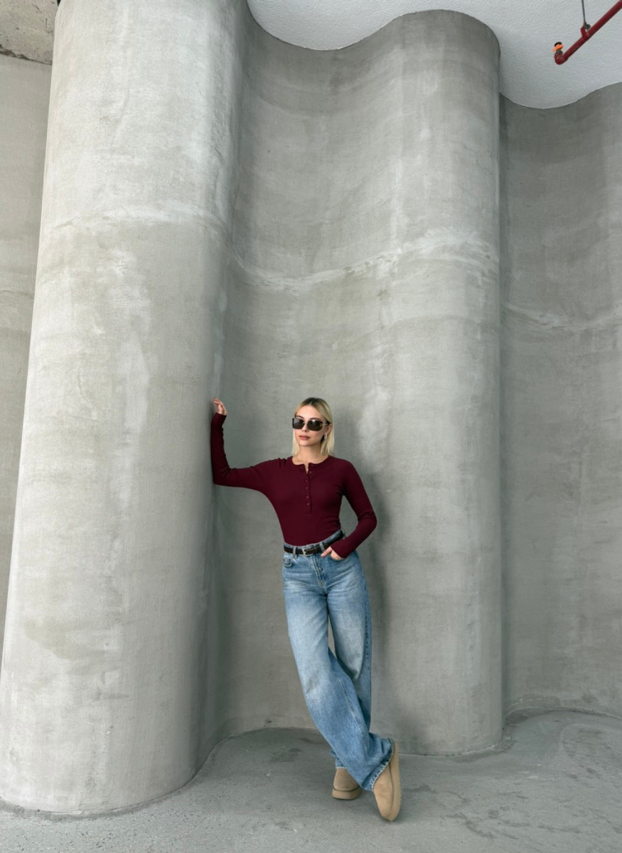 BORDO KAŞKORSE BLUZ