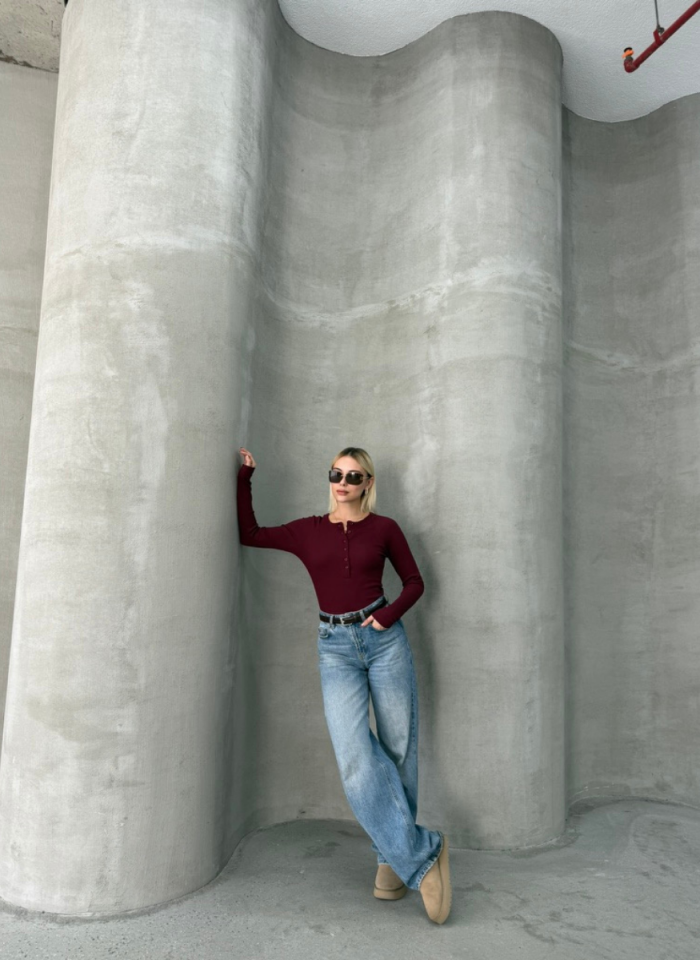 BORDO KAŞKORSE BLUZ