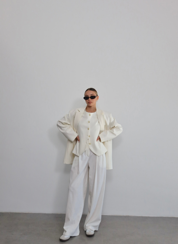 BEYAZ MASKÜLEN PANTOLON