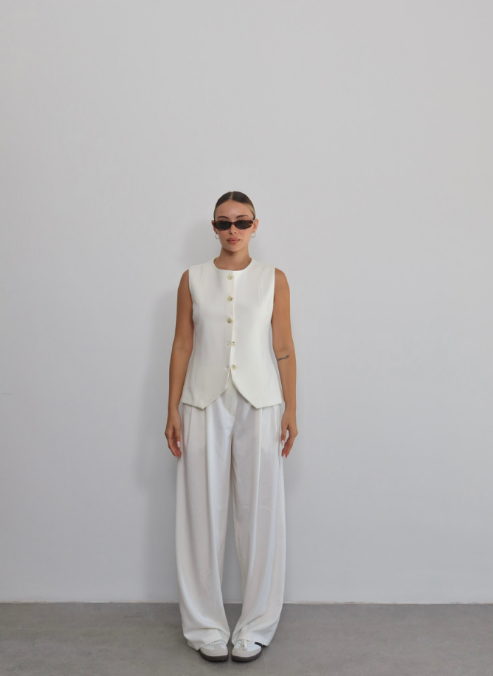 BEYAZ MASKÜLEN PANTOLON