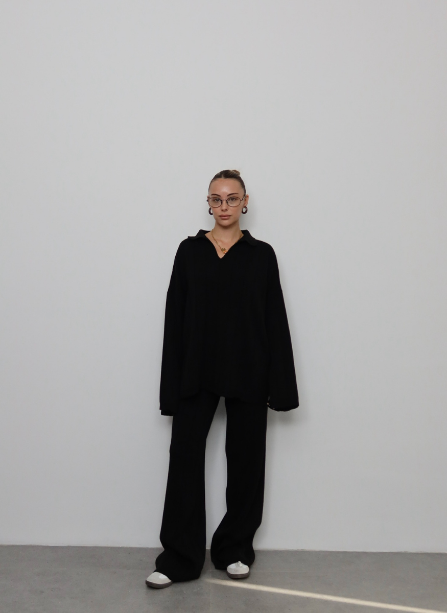 SİYAH POLO YAKA TRİKO TAKIM