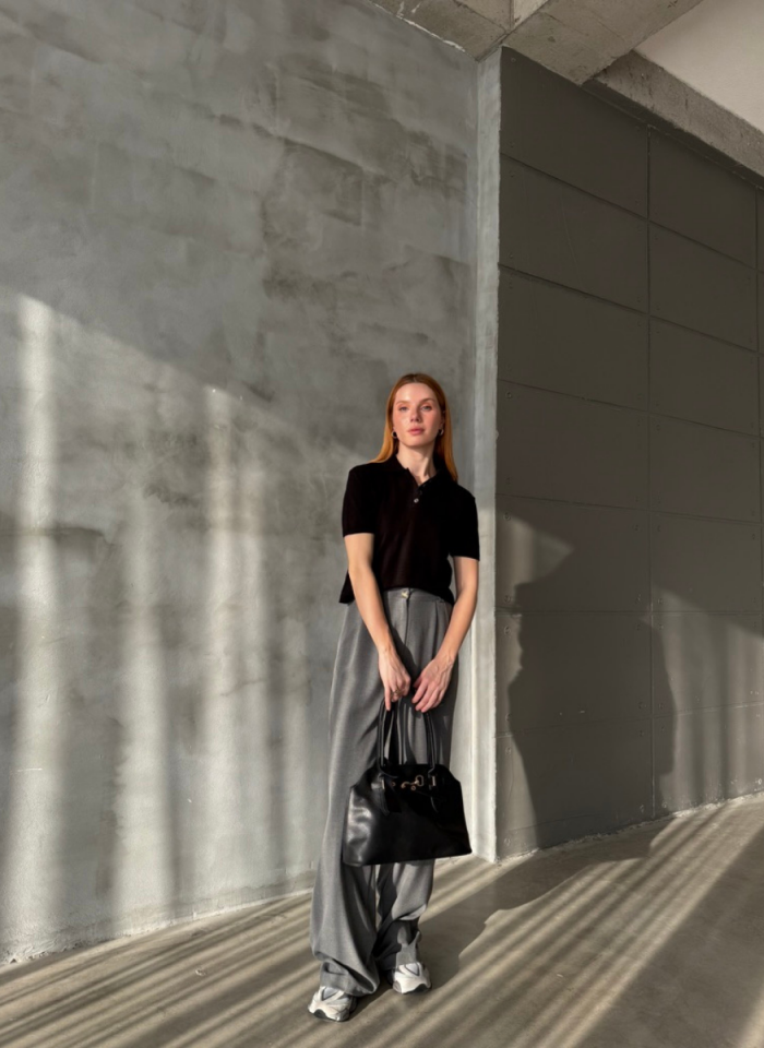 SİYAH POLO YAKA İNCE KAZAK