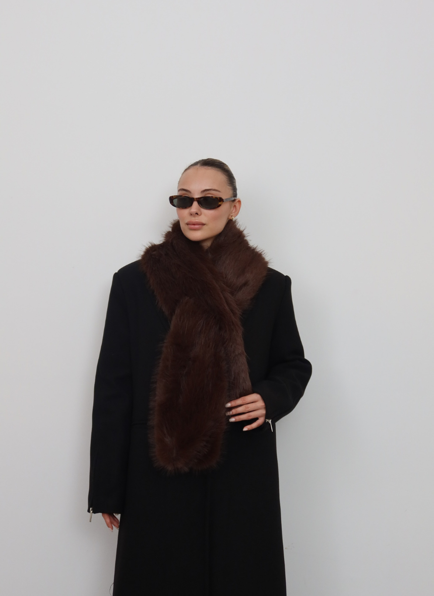 ACI KAHVE SUNİ KÜRK ATKI