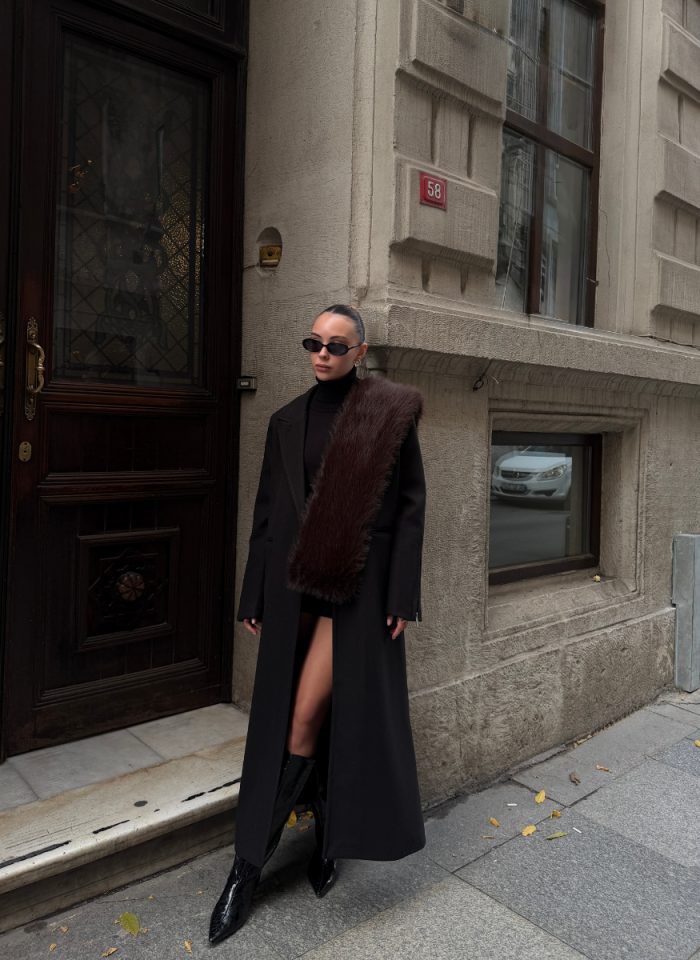 ACI KAHVE SUNİ KÜRK ATKI