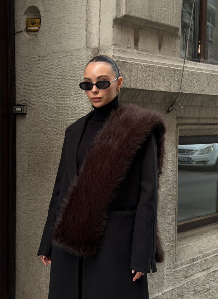 ACI KAHVE SUNİ KÜRK ATKI